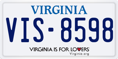VA license plate VIS8598
