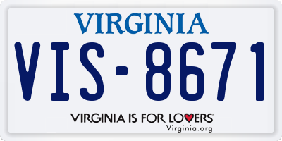VA license plate VIS8671