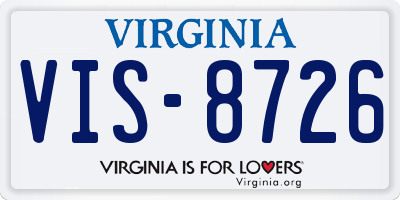 VA license plate VIS8726