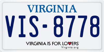 VA license plate VIS8778