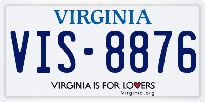 VA license plate VIS8876