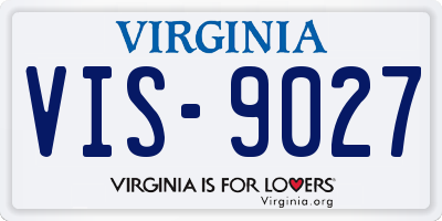 VA license plate VIS9027
