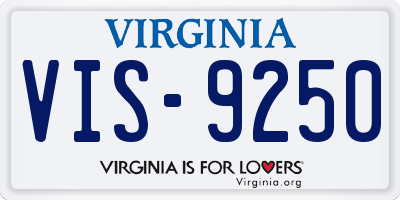 VA license plate VIS9250