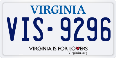 VA license plate VIS9296