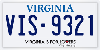 VA license plate VIS9321