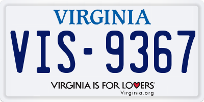 VA license plate VIS9367