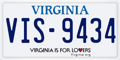 VA license plate VIS9434