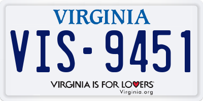 VA license plate VIS9451
