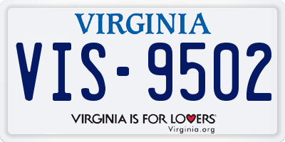 VA license plate VIS9502
