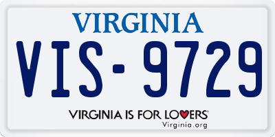 VA license plate VIS9729