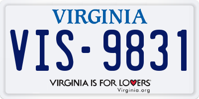 VA license plate VIS9831