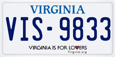 VA license plate VIS9833