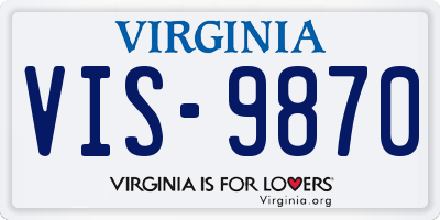 VA license plate VIS9870
