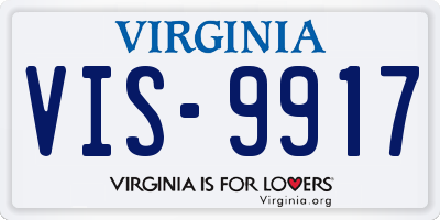 VA license plate VIS9917