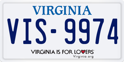 VA license plate VIS9974