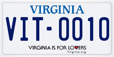 VA license plate VIT0010