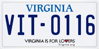 VA license plate VIT0116