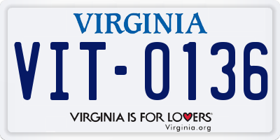 VA license plate VIT0136
