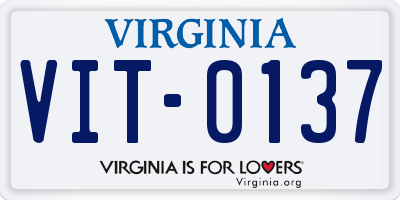 VA license plate VIT0137