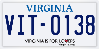 VA license plate VIT0138