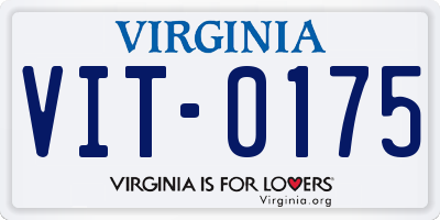VA license plate VIT0175