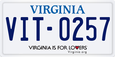 VA license plate VIT0257