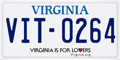 VA license plate VIT0264