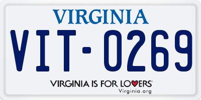 VA license plate VIT0269