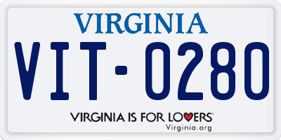 VA license plate VIT0280