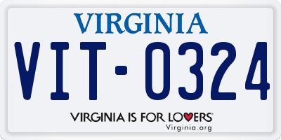 VA license plate VIT0324
