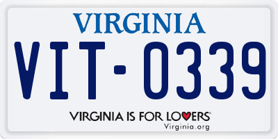 VA license plate VIT0339