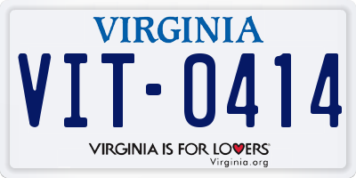 VA license plate VIT0414