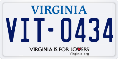 VA license plate VIT0434