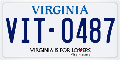 VA license plate VIT0487