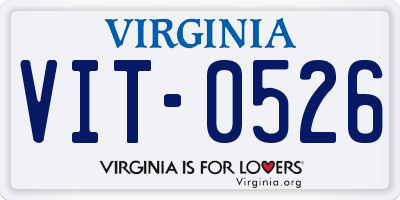 VA license plate VIT0526