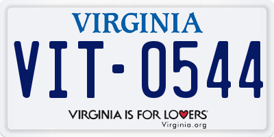VA license plate VIT0544