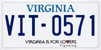VA license plate VIT0571