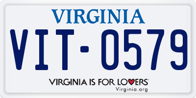 VA license plate VIT0579
