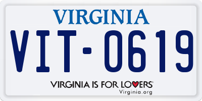 VA license plate VIT0619