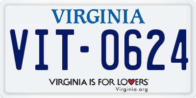 VA license plate VIT0624