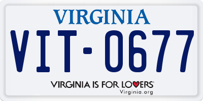 VA license plate VIT0677