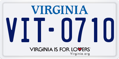 VA license plate VIT0710
