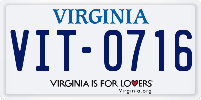 VA license plate VIT0716