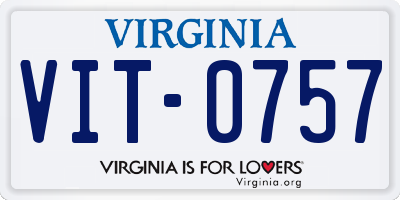 VA license plate VIT0757