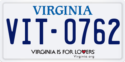 VA license plate VIT0762