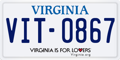 VA license plate VIT0867
