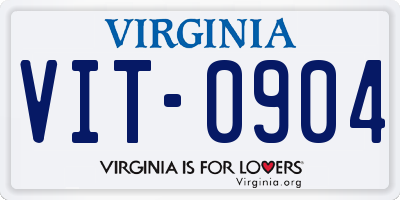 VA license plate VIT0904