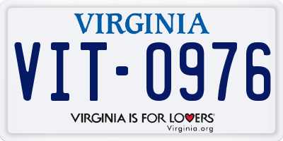 VA license plate VIT0976