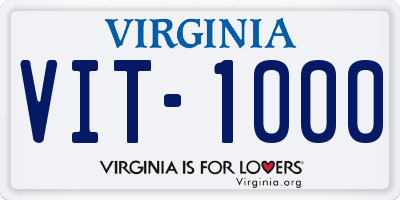 VA license plate VIT1000