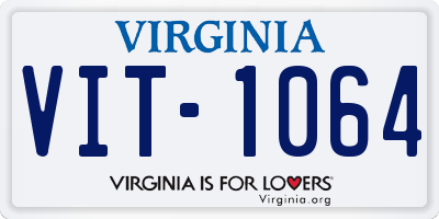 VA license plate VIT1064